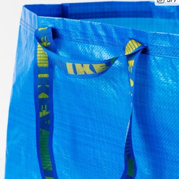 IKEA FRAKTA (2) OVERSIZED BLUE SHOPPING/LAUNDRY TOTE BAGS - Picture 6 of 7